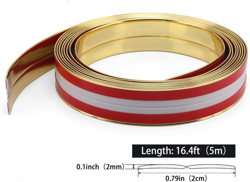 Multifunctional Wall Molding Trim & Corner Guards, Shiny Gold, 16.4ft x 0.8in for Protection and Decoration