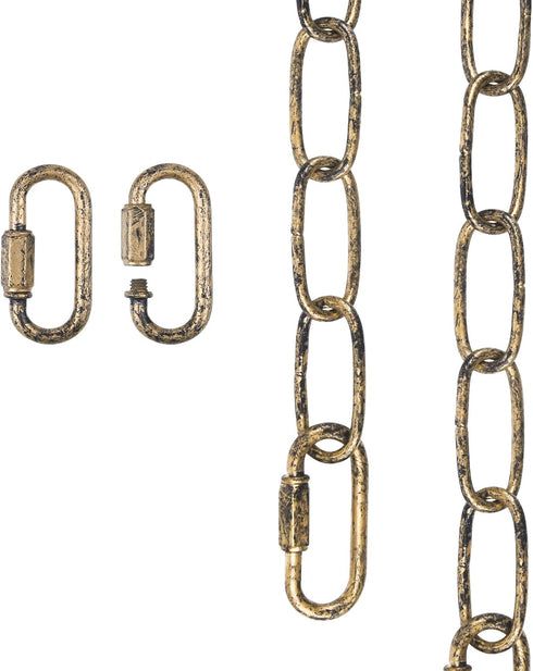 garini 6 Feet Aged Gold Light Fixture Chain, Adjustable Metal Pendant Chandelier