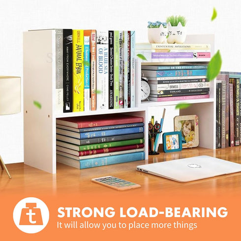 ShellKingdom Adjustable Desktop Corner Shelf, Desk Shelf Organizer, Bookshelf Storage Rack and Cubicle Decor for