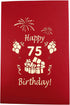 iGifts And Cards Happy 75th Birthday 3D Pop Up Greeting Card - Unique Gift for Husband, Wife, Best Friend, Celebration