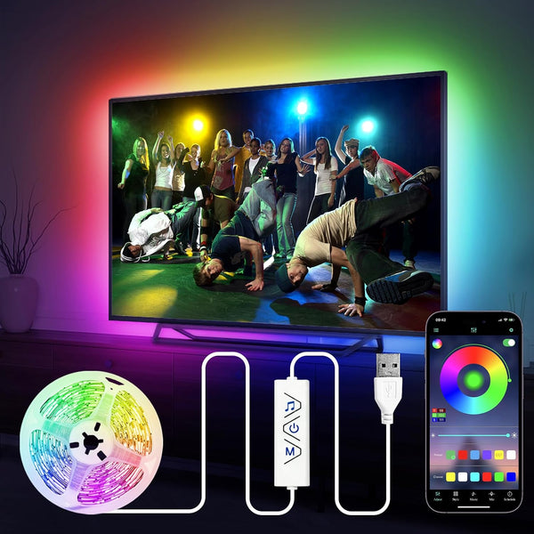 HOUHUI TV LED Lights 13Ft, RGB LED Strip Lights for 32-65in TV