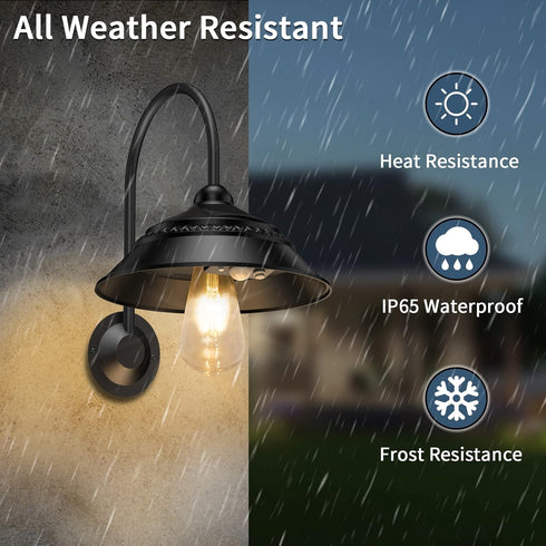 3 Solar Barn Light, Solar Wall Sconce Light Outdoor with Lighting Modes & Motion Sensor, Waterproof Farmhouse Light