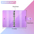 Outus 3 Pieces Clear A6 Binders, Colorful Soft PVC 6-Ring Binder Covers for Office and Budget Planner (Rainbow, Purple,