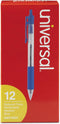 Universal Comfort Grip Ballpoint Pen, Retractable, Medium 1 Mm, Blue Ink, Dozen
