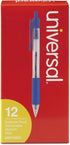 Universal Comfort Grip Ballpoint Pen, Retractable, Medium 1 Mm, Blue Ink, Dozen