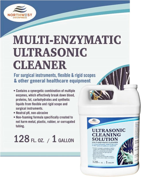 NORTHWEST ENTERPRISES Multi-Enzymatic Ultrasonic Cleaner Solution, Concentrated for Surgical Instrument Reprocessing
