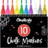 Chalkola Liquid Chalk Markers Erasable (10 Pack) with Gold & Silver - Washable Paint Pens for Signs & Windows