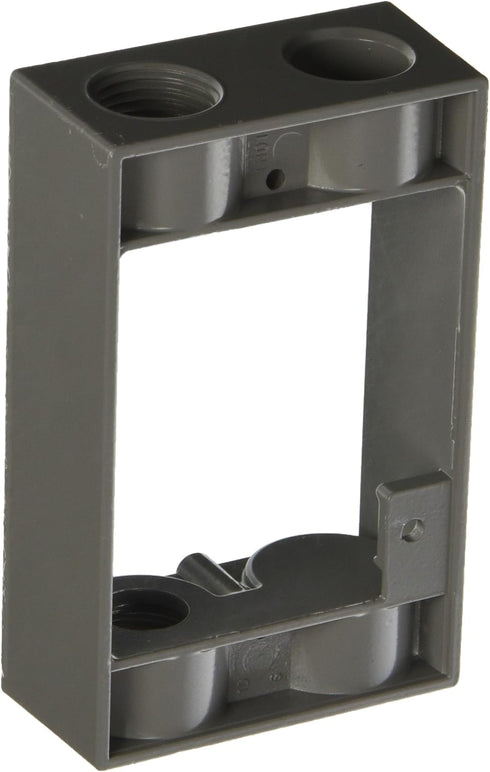 1-Gang Weatherproof Extension Adapter, Two 1/2 in. Threaded Outlets, Gray by BELL