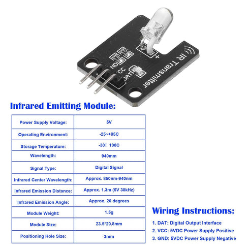 InnoHHustle 4PCS 38khz 4PCS Digital Ir Receiver Sensor Module + Ir Transmitter Sensor Module Kit for Electronic