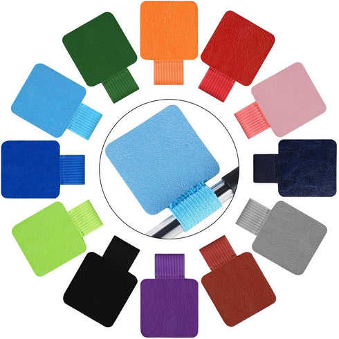 SLSON 12 Pack Self-Adhesive Notebook Pen Loop Holder, Elastic Pencil Holders for Journals, 12 Colors