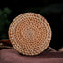 Handmade Rattan Pencil Holder, Cone Makeup Brush Holder, 7 Inch Table Décor Organizer for Stationery and Flowers
