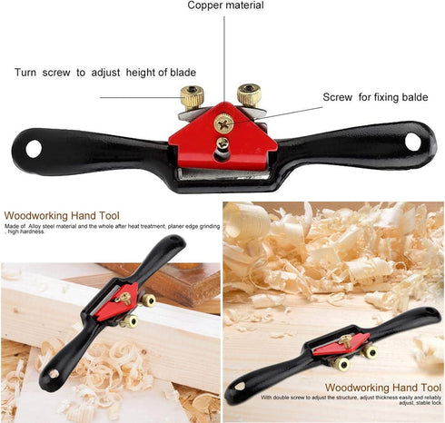 Draw Knife, 10" Adjustable SpokeShave with Flat Base, Metal Blade Wood Working Hand Tool for Wood Craft