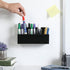 MyGift Black Acrylic Modern Dry Erase Marker Holder, Wall Mounted Office Supplies Storage Rack with 3 Compartments