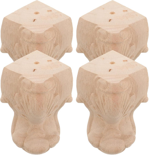 SHERCHPRY 4pcs Solid Wood Furniture Legs Couch Feet Replacement Dresser Legs with