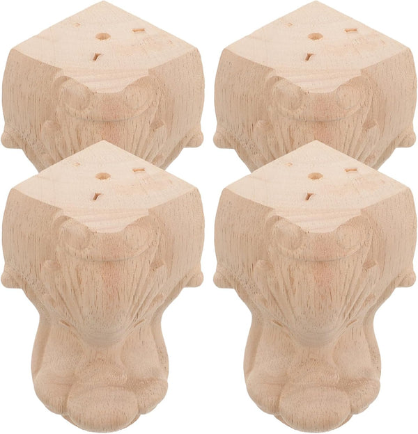 SHERCHPRY 4pcs Solid Wood Furniture Legs Couch Feet Replacement Dresser Legs with