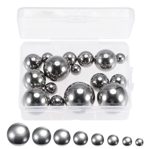 uxcell 16pcs 8 Size Bearing Balls Assortment 304 Stainless Steel 3/8" 7/16"