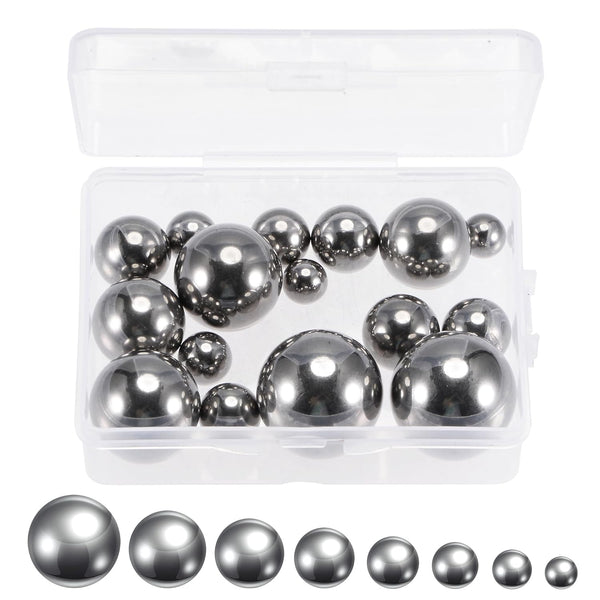 uxcell 16pcs 8 Size Bearing Balls Assortment 304 Stainless Steel 3/8" 7/16"