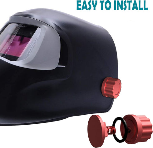 Red Welding Hood Pipeliner Helmet Fasteners, 1 Pair Aluminum Helmet Pipeliner Headgear Replacement Parts Accessories