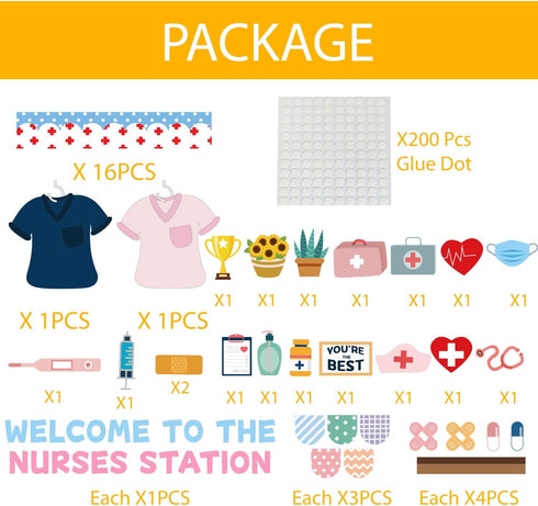 Joffetii 79Pcs Set School Nurse Bulletin Board Decorations Welcome Back to School Classroom Decorations Kit Nurse