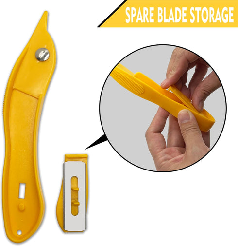 XW Heavy Duty Roller Carpet Knife - Lightweight Carpet Knife with Extra 15 PCS Blades Included, 2-Pack