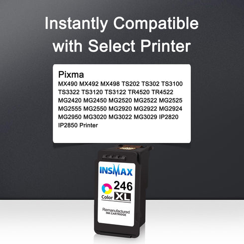 CL-246XL Color Ink Cartridges Replacement for Canon 246 XL CL-246XL High Yield Compatible with iP2820, MG2420, MG2924,
