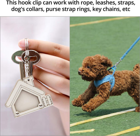 QWORK 3-1/2" Swivel Eye Bolt Snap Hook, 2Pcs, 316 Stainless Steel Trigger Snap Clips for Diving/Pet Leash/Key Chain