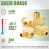 2PCS Barstock Street Tee Fittings, 3/8" NPT Female x 3/8" NPT Male Brass Pipe Fitting