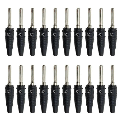 Qingdinu 40 4mm Pcs Banana Plugs, Connector, Red and Black Dual-Color, High Current, Insulated Sheath, Stackable, Screw