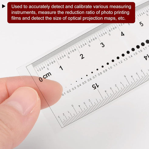 Film Flexible Ruler 16 Inch 0.1mm Scale, PET Plastic Covered Folding Straight Ruler Measuring Tool, Transparent