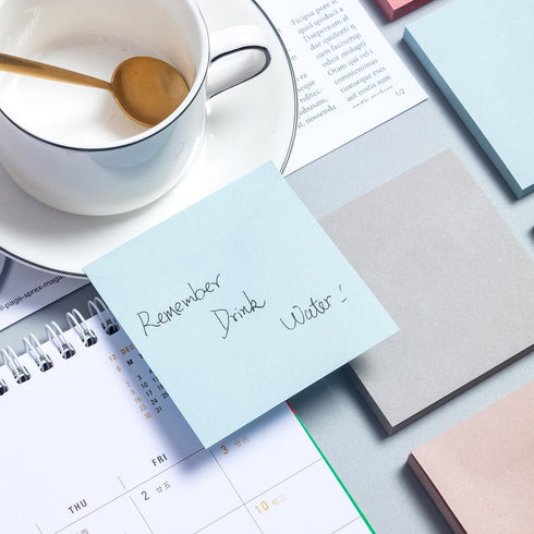 M&G 4 Pack 400 Sheet Sticky Notes, 3x3 inch Post its Neutral Colors Self-Stick Note Pads for Home School Offices.