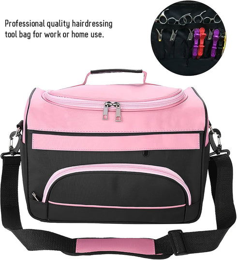 PABVZS Hairdressing Tool Carrying Bag Travel Storage Case Bag with Shoulder Strap Portable Barber Toolkit Storage Bag