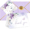 Whaline 50 Pack Spring Purple Floral Thank You Card Lavender Flower Greeting