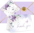 Whaline 50 Pack Spring Purple Floral Thank You Card Lavender Flower Greeting
