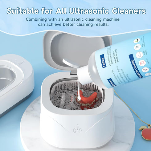 2 Pack Ultrasonic Retainer Cleaner Solution - Professional Cleaning for Retainers, Aligners, Mouth Guards