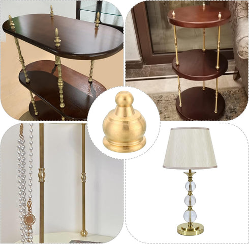 PATIKIL M10 2 Pack 14.5x19mm Thread Lamp Finial Cap Knob, Brass Lamp Shade Harp Top Screw Caps Decoration Light Fixture