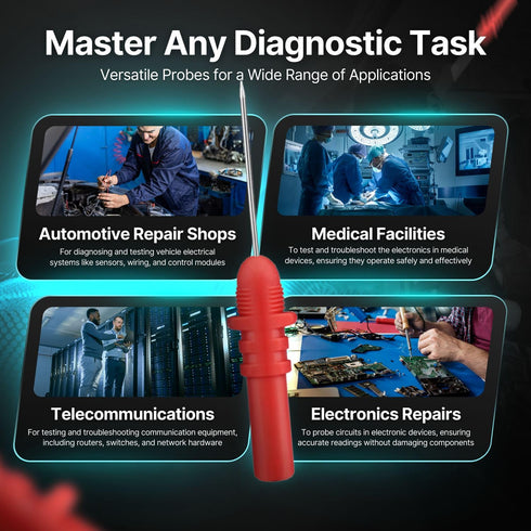TNP Products HT307 Set (Set 5, Hantek Probe Kit - Back Probe Pins - Oscilloscope Probes for Automotive Diagnostic Test