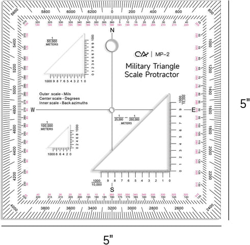 CYA Military Coordinate Scale Protractor for Accurate Land Navigation