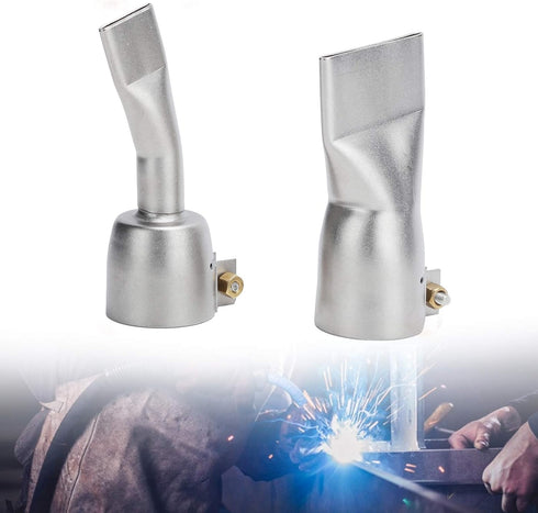 2Pcs Welding Gun Flat Nozzle - Stainless Steel Alloy Tips for Hot Air Torch Gun Soldering Supplies