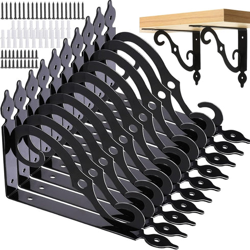 xlehoely xlehoel 10 Pack Decorative Shelf Brackets,7.4 Inch Wall Mounted L Shape Floating