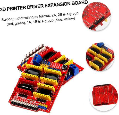 2pcs A4988 3D Driver Expansion Board Stepper Motor Controller for Printer CNC Engraver Control Compatible with Marlin