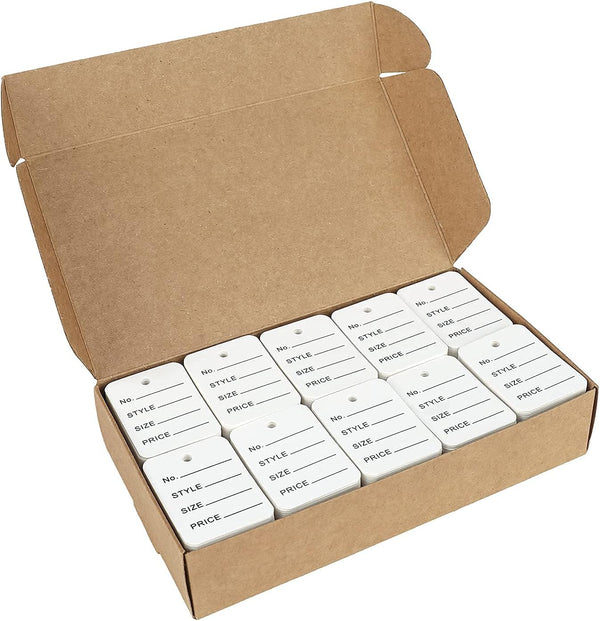 G2PLUS 1000 PCS Price Tags, 1.94" X 1.38", White Paper Tags for Clothing Labels, Exquisite Box Package