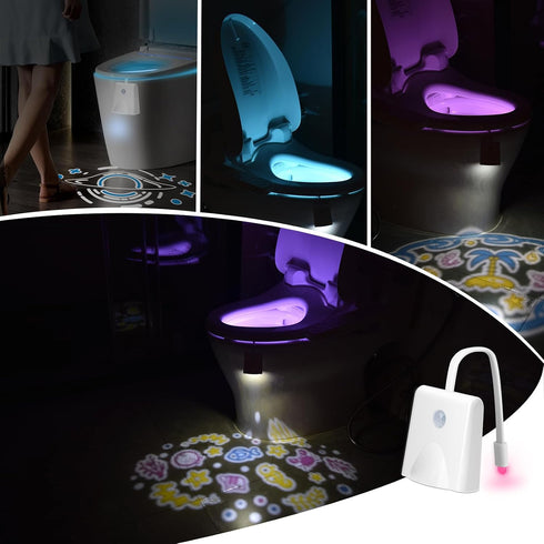 4 Pack 16 4in1) LAVAED Toilet Nights Lights Color Changing,Motion Sensor Activated Detection LED Projection Nightlight