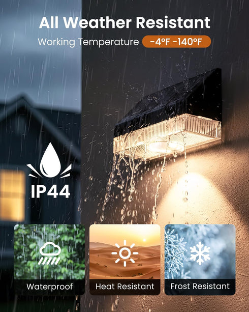 8 Pack, VOLISUN Fence Lights Solar Powered Dusk to Dawn Solar Fence Lights Outdoor Waterproof with Warm White LED Spot