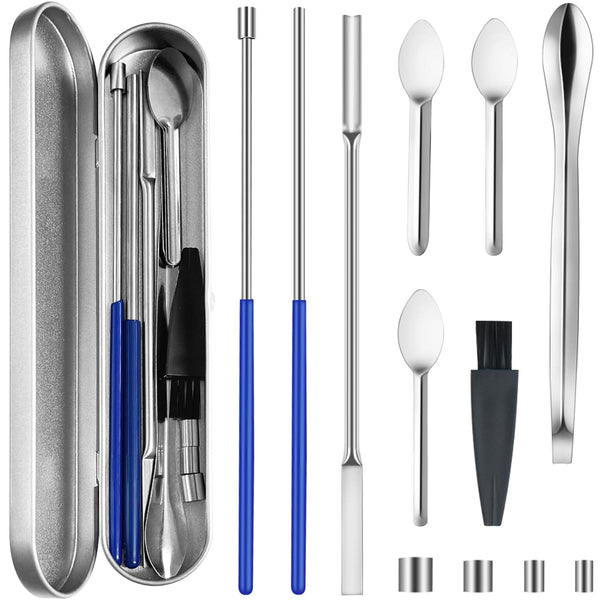 Artcome 12 PCS Capsule Filling Tool Kit for Pill Filler - Lab Scoops, Long Spoon, Herb Tamper, Ideal for Medication