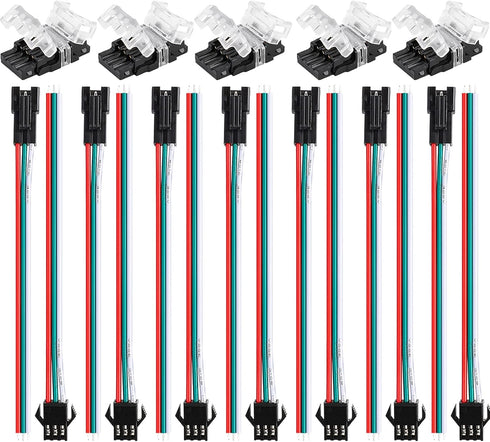 SUPERNIGHT 3 Pin Connector for WS2811 WS2812 WS2812B SK6812 LED Strip Lights, 7 Pairs JST SM Male Female Plug Cables