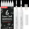 Liquid Chalk Markers for Chalkboards, 6 White Dry Erase Marker Pens for Signs, Windows, and Glass