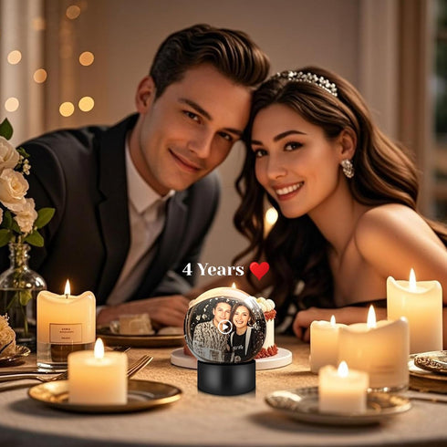 2.8" 4GB Memory Sphere Lamp, Crystal Ball Video Player Memory Orbs Ornament Uploadable Videos & Photos, Personalized