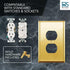 BRASS Duplex Gold Outlet Cover, Standard Size Polished Brass Metal Wall Plate
