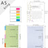A5 6-Rings 90 8.3x5.5", Rancco Refill Line Paper, Colorful Binder Papers Refill, Filofax Notebook Inserts Refills