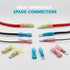 50 Male + 50 Female Blade Spade Connectors, .25" (1/4'') 6.3mm 22-18 AWG, Heat-Shrink Insulated Terminals
